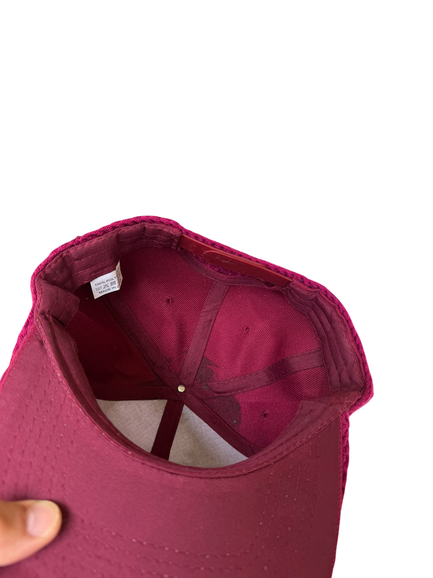 Burgundy knitted cap