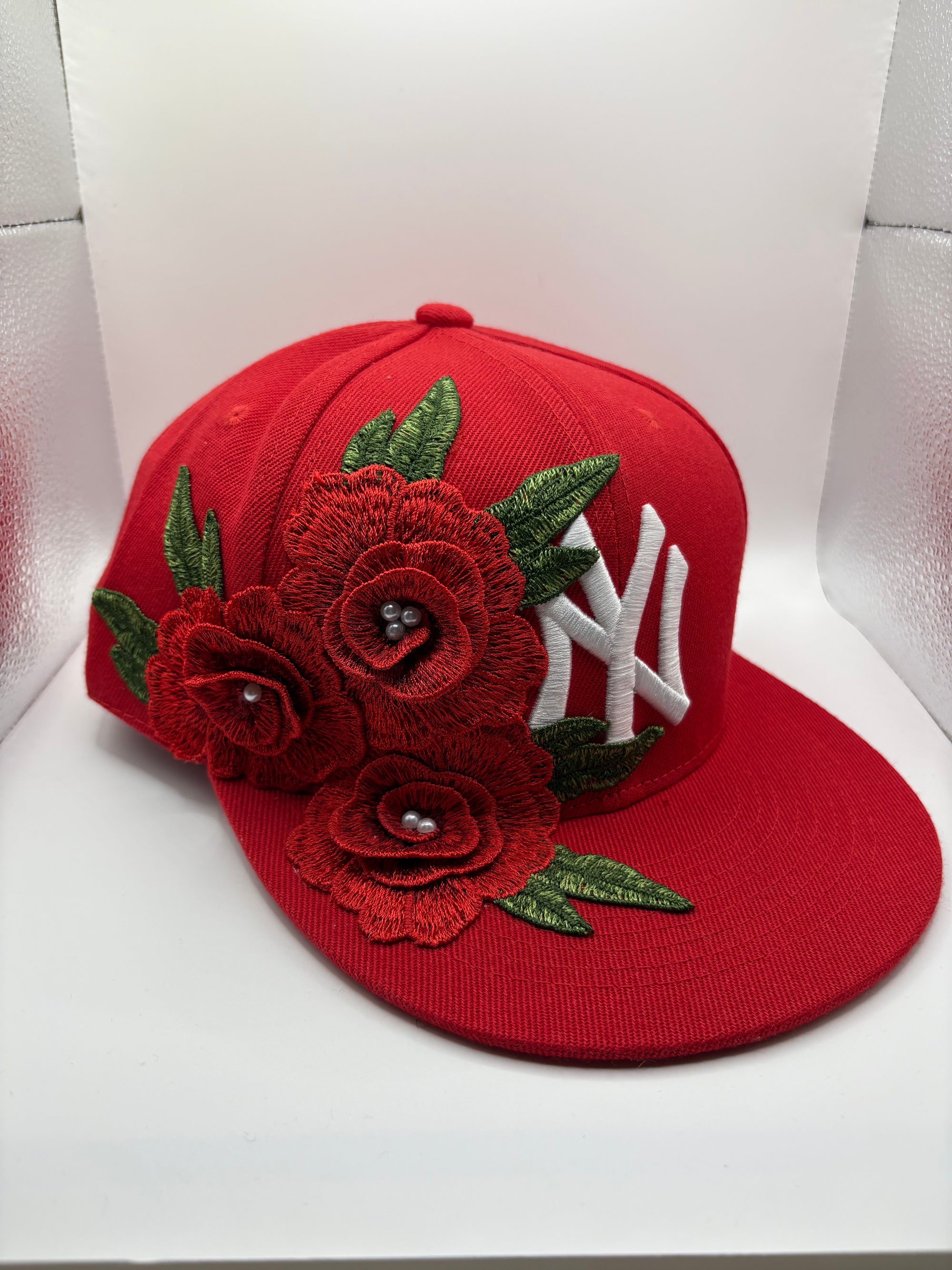Red rose custom cap