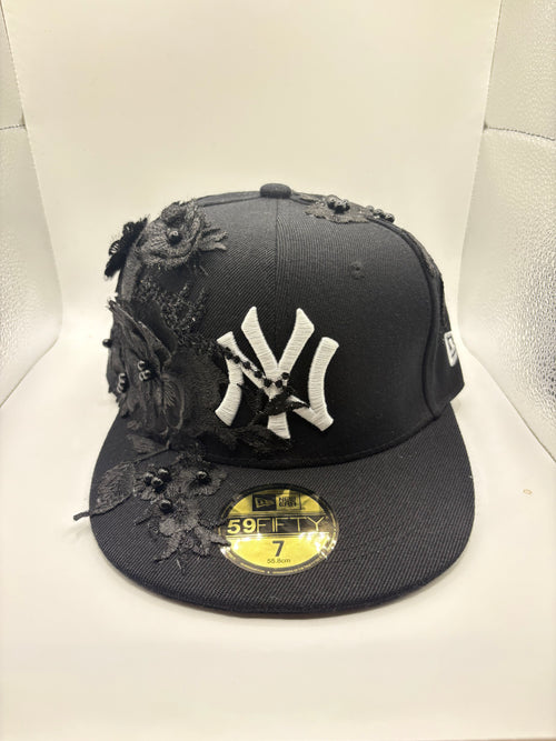Black flower custom cap new era
