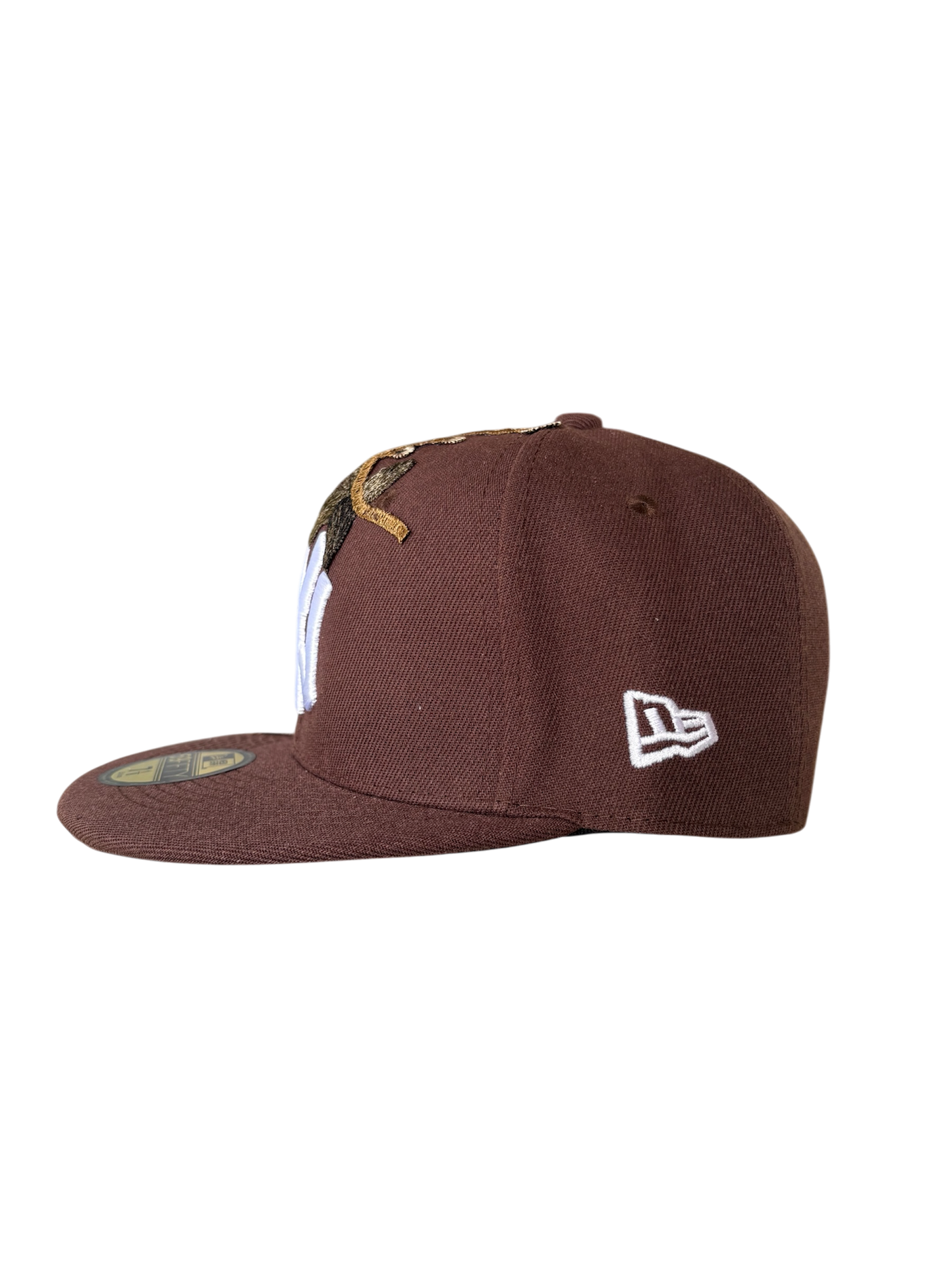 Brown Leaves Fitted Cap