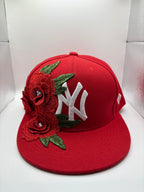 Red rose custom cap