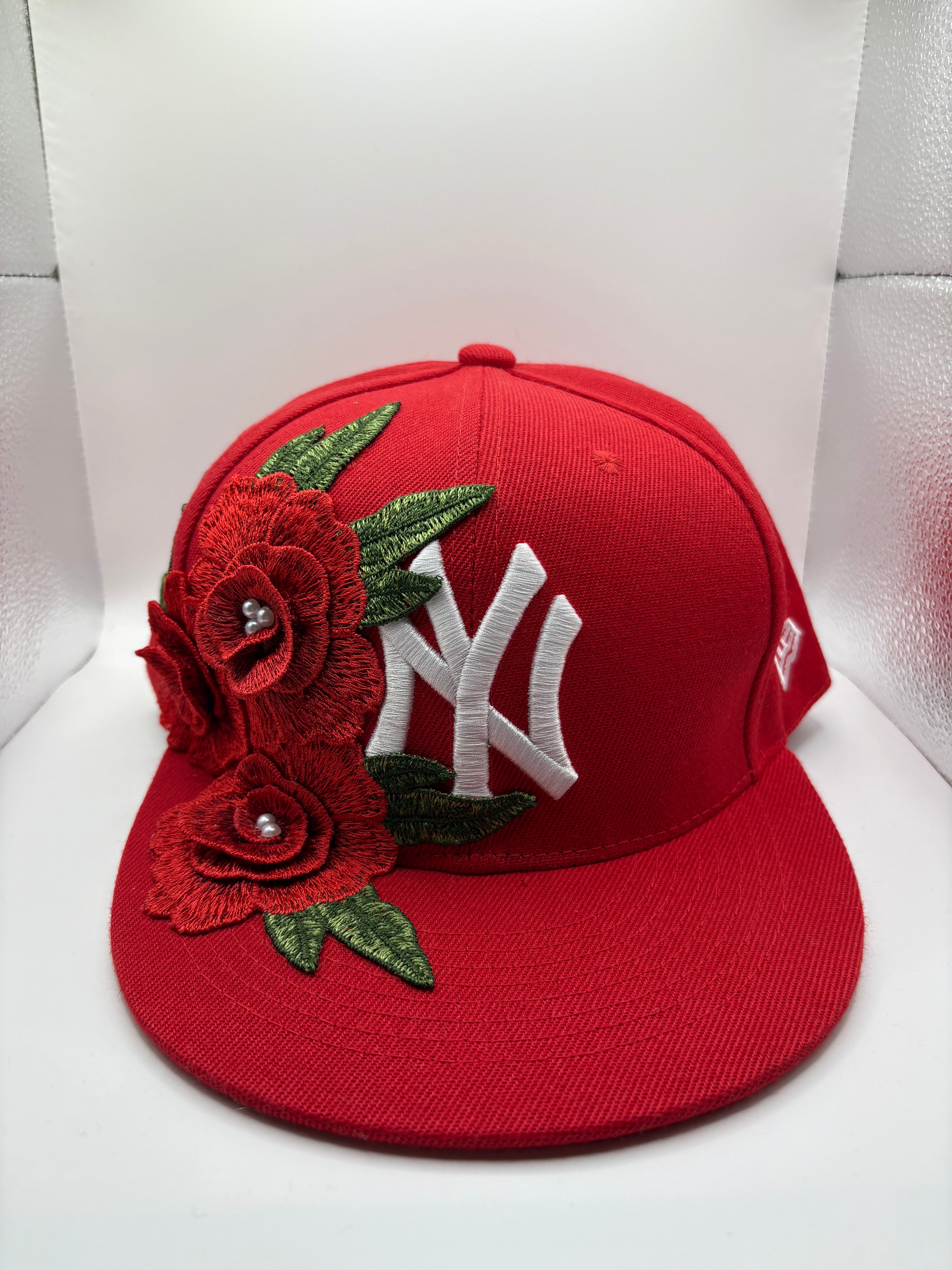 Red rose custom cap