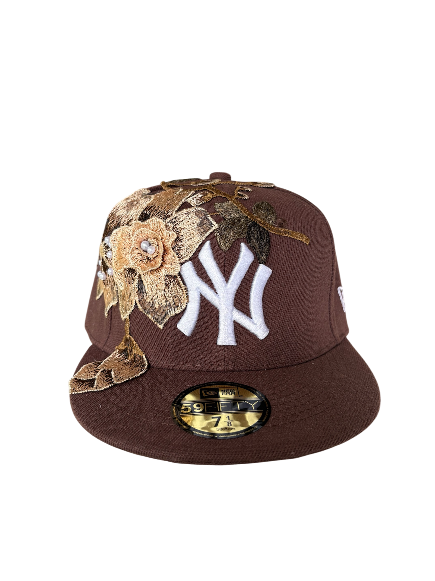 Brown Leaves Fitted Cap