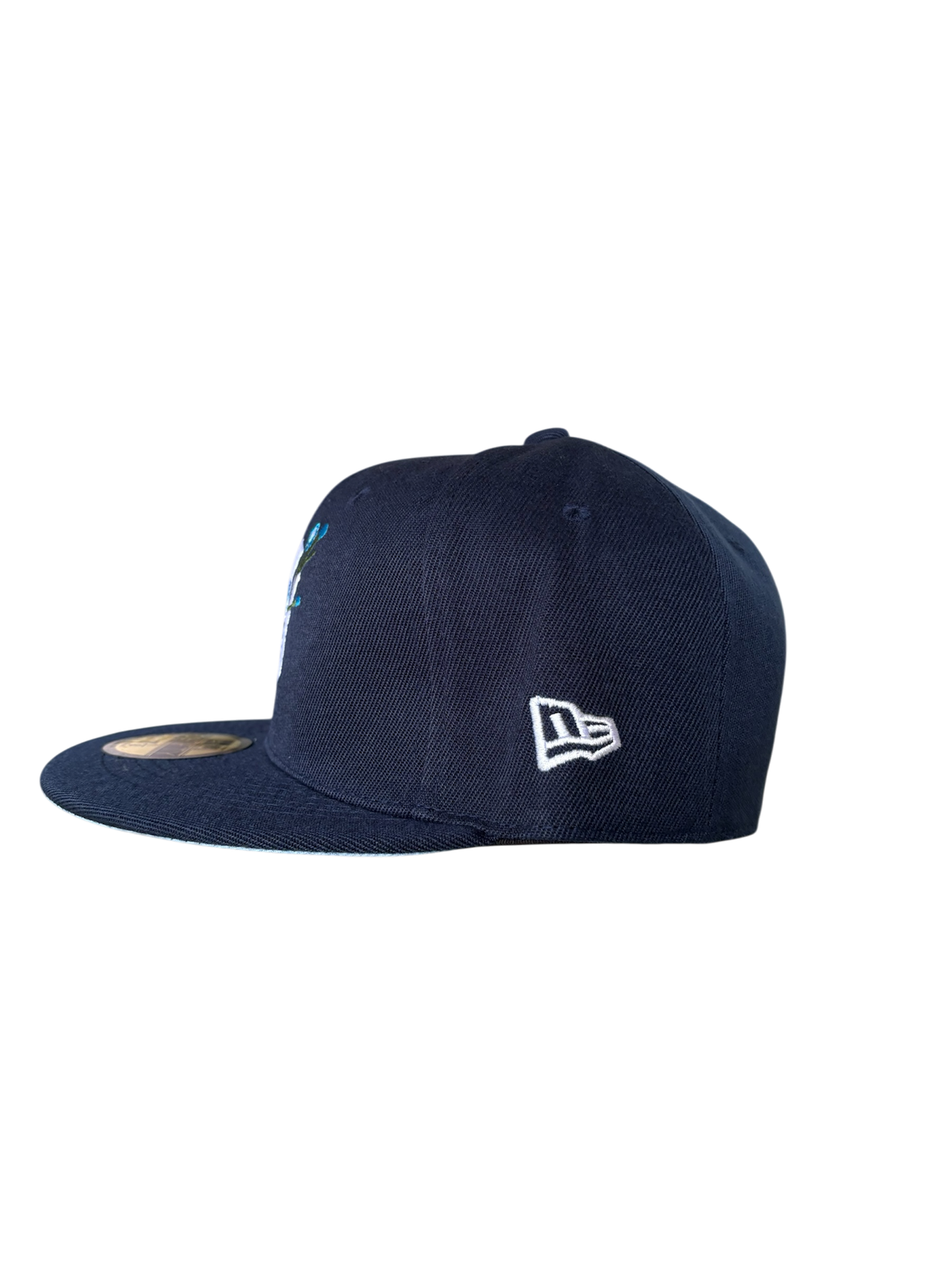 Navy blue leaves Yankee fitted cap